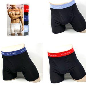 Calvin Klein Men's Size NB2616935 3 Pack Cotton Stretch Black Boxer Briefs Full